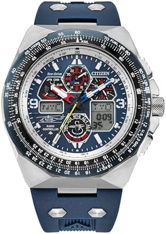 Citizen Men's Eco-Drive Promaster Sikorsky Watch, Blue Dial, Blue Rubber Strap, Atomic Timekeeping (Model: JY8156-00L)