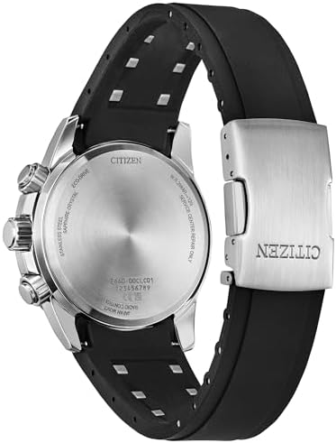 Citizen Men's Eco-Drive Sport Luxury PCAT Watch, Stainless Steel & Polyurethane Strap, Chronograph, Atomic Timekeeping