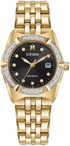 Citizen Ladies Eco-Drive Dress Classic Corso Watch, Diamond-Accented Bezel, 3 Hand, Date