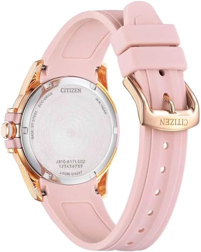 CITIZEN Women's Eco-Drive Weekender Sport Casual, Rose Gold-Tone Stainless Steel Watch, Pink Silicone Strap, White Dial (Model: FE6138-05B)