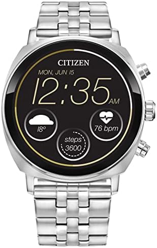 Citizen CZ Smart PQ2 41MM Unisex Smartwatch with YouQ App with IBM Watson AI and NASA Research, Wear OS by Google, HR, GPS, Fitness Tracker, Amazon Alexa, iPhone Android Compatible, IPX6 Rating