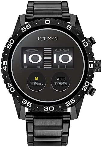 Citizen CZ Smart PQ2 44MM Sport Smartwatch with YouQ App with IBM Watson AI and NASA research, Wear OS by Google, HR, GPS, Fitness Tracker, Amazon Alexa, iPhone Android Compatible, IPX6 Rating