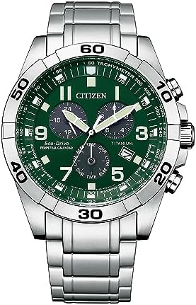 Citizen Men's Eco-Drive Sport Casual Brycen Chronograph Watch, Super Titanium™, Perpetual Calendar, Tachymeter 12/24 Hour Time, Alarm