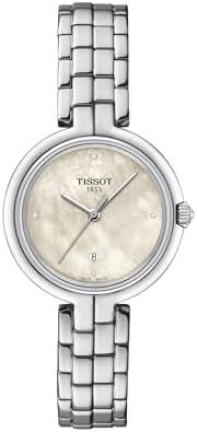 Tissot Womens Flamingo 316L Stainless Steel case Quartz Watches, Grey, Stainless Steel, 7 (T0942101111602)