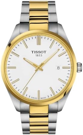 Tissot PR 100 Quartz 40mm, Swiss Quartz Watch for Men, Stainless Steel Case, Two-Tone Bracelet, T1504102201100