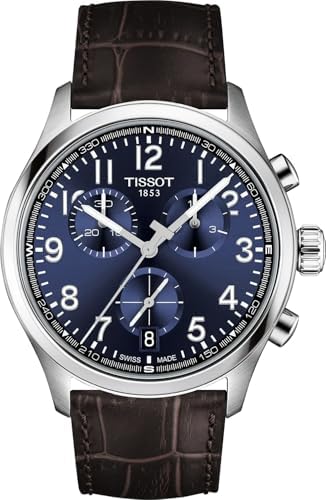Tissot Chrono L 42mm, Swiss Quartz Chronograph Watch for Men, Stainless Steel Case, Blue Dial