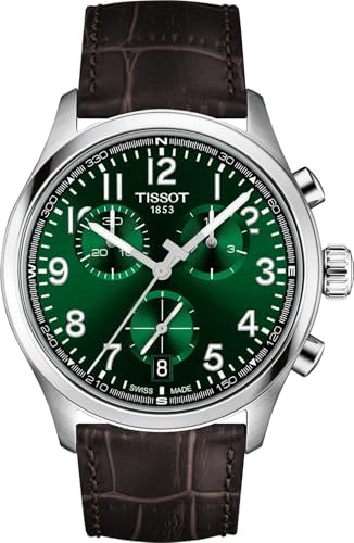 Tissot Chrono L 42mm, Swiss Quartz Chronograph Watch for Men, Stainless Steel Case, Green Dial