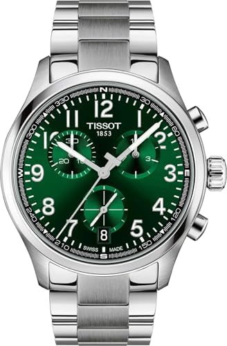 Tissot Chrono L 42mm, Swiss Quartz Chronograph Watch for Men, Stainless Steel Case, Green Dial