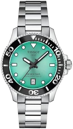 Tissot Seastar 1000 36mm, Swiss Quartz, Watch for Men and Women, Stainless Steel Case, Turquoise Dial