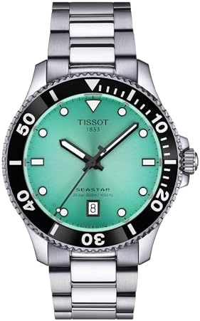 Tissot Seastar 1000 40mm, Swiss Quartz, Watch for Men, Stainless Steel Case, Turquoise Dial