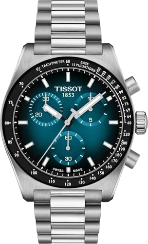 Tissot PR516 40mm, Swiss Quartz Chronograph Watch for Men, Stainless Steel Case, Blue Dial, T1494171104101