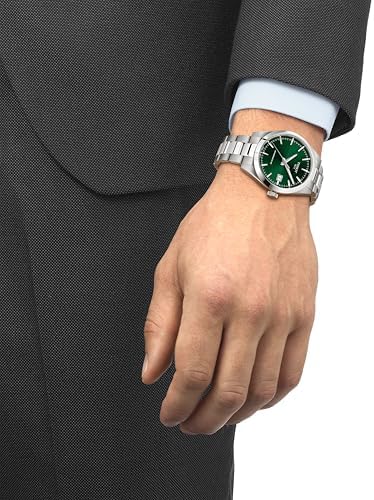 Tissot Gentleman 38mm, Swiss Automatic Watch for Men, Stainless Steel Case, Green Dial, T1658071109100