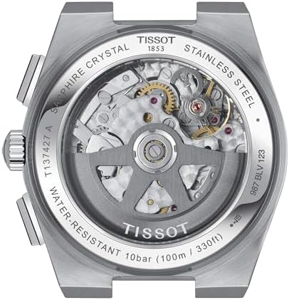 Tissot PRX Automatic Chronograph, Swiss Automatic Watch for Men, Stainless Steel Case and Bracelet, 42 mm, Green Dial, T1374271109100