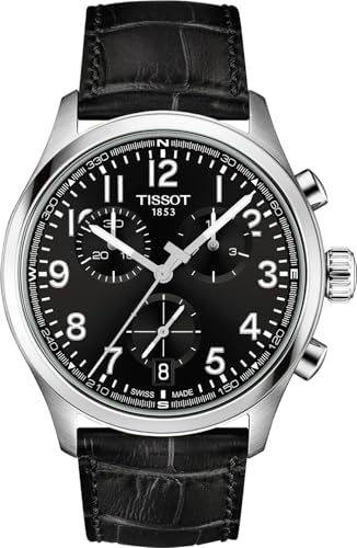 Tissot Chrono L 42mm, Swiss Quartz Chronograph Watch for Men, Stainless Steel Case, Black Dial