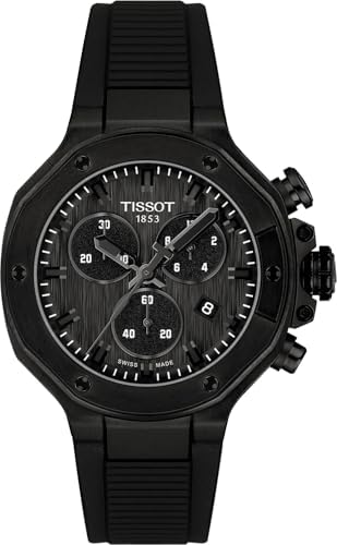 Tissot T-Race Chronograph 38mm, Swiss Quartz Watch, Stainless Steel Case with Black PVD Coating, Black Dial, T1418173705100