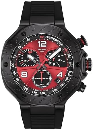 Tissot T-Race MotoGP Limited Edition 45mm, Swiss Quartz Watch for Men and Women, Stainless Steel Case, Red Dial, T1414173742200