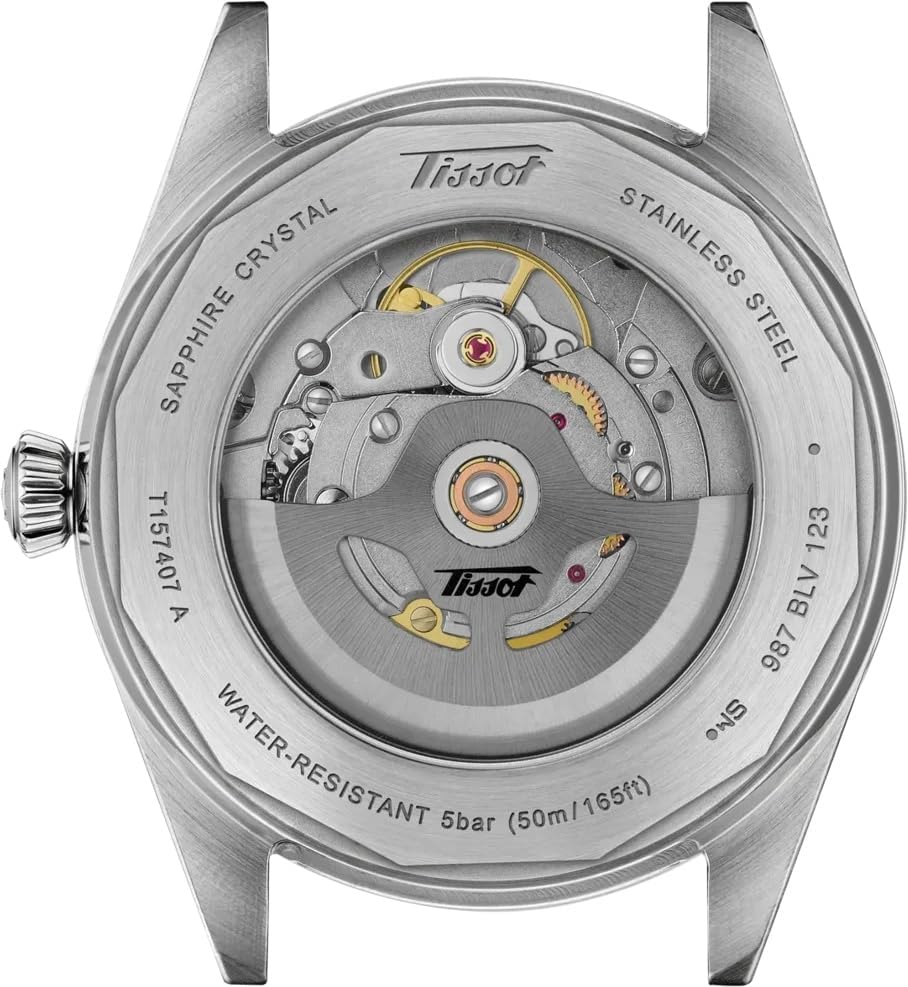 Tissot Visodate 39mm, Swiss Automatic Watch for Men and Women, Stainless Steel Case, Blue Dial, T1574071104100