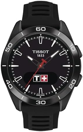 Tissot Unisex T-Touch Connect Sport Titanium case with Black PVD Coating Quartz Watches, Black, Silicone, 21 (T1534204705104)