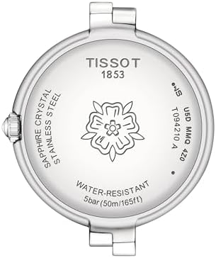 Tissot Womens Flamingo 316L Stainless Steel case Quartz Watches, Grey, Stainless Steel, 7 (T0942101133600)