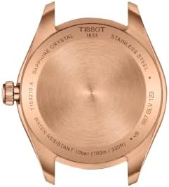 Tissot PR 100 34mm, Swiss Quartz Watch for Women, Stainless Steel with Rose Gold PVD Case, Brown Dial, T1502103329100