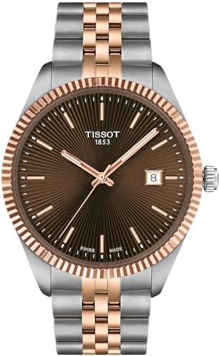 Tissot Ballade 40mm, Swiss Quartz Watch for Men, Stainless Steel Case, Brown Dial, T1564102229101
