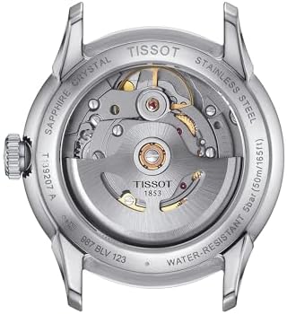 Tissot Womens Tissot Chemin des Tourelles Powermatic 80 34 mm 316L Stainless Steel case Automatic Watches, Grey, Stainless Steel, 18 (T1392071104800)
