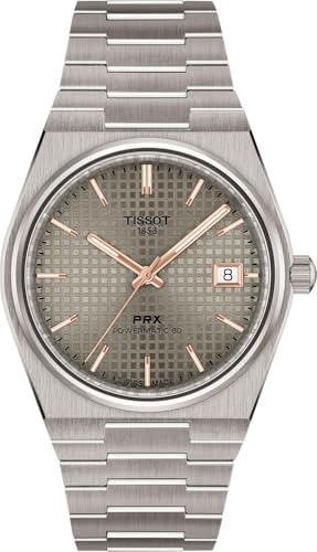 Tissot PRX 38mm, Swiss Automatic Watch for Men, Titanium Case, Gray Dial, T1378074406100