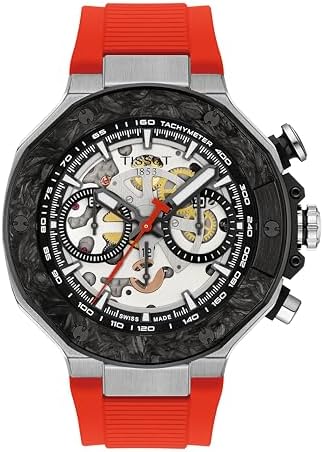 Tissot T-Race MotoGP Limited Edition 45mm, Swiss Automatic Chronograph Watch for Men, Stainless Steel Case, Skeleton Dial, T1414622705100