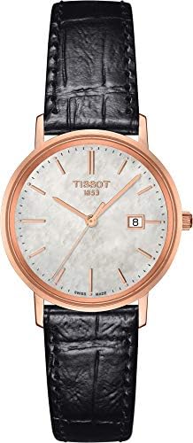 Tissot Womens Goldrun Steel and 18K Gold Dress Watch Black T9222107611100