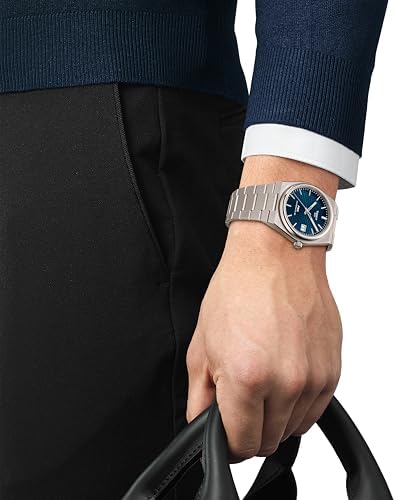 Tissot PRX 38mm, Swiss Automatic Watch for Men, Titanium Case, Blue Dial, T1378074404100