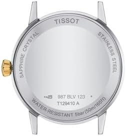Tissot Classic Dream, Swiss Quartz Watch for Men, Stainless Steel Case and Bracelet with Gold PVD Coating, Silver Dial, T1294102203100