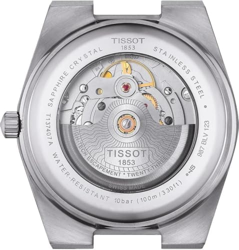 Tissot PRX Powermatic 80, Swiss Automatic Watch for Men, Stainless Steal Case, Rubber Strap, Blue Dial (T1374071704100)