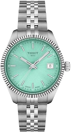 Tissot Ballade, Swiss Quartz Watch for Women, 34 mm, Stainless Steel Case and Bracelet, Mint Green Dial, T1562101109100