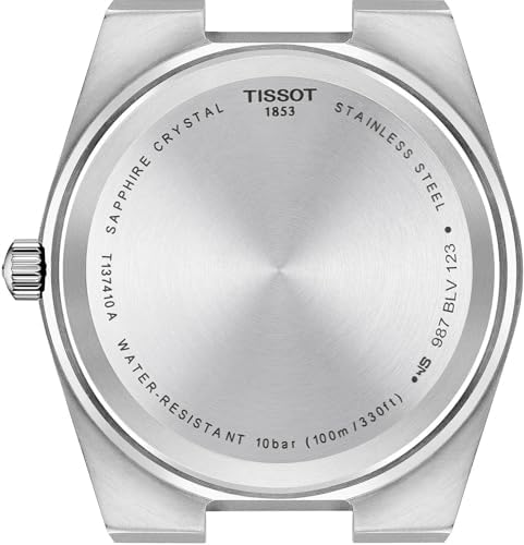 Tissot Mens PRX 316L Stainless Steel case Quartz Watches, White, Rubber, 12 (T1374101701100)