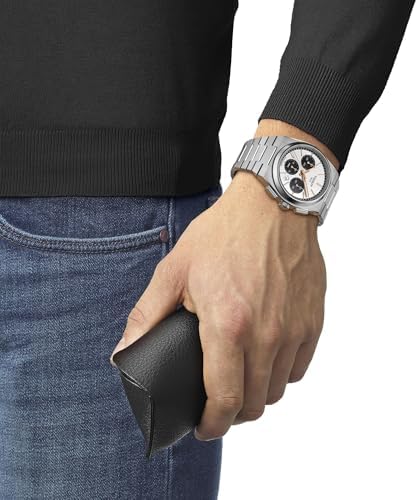 Tissot Mens PRX Automatic Chronograph 316L Stainless Steel case Automatic Watches, Grey, Stainless Steel, 13 (T1374271101100)