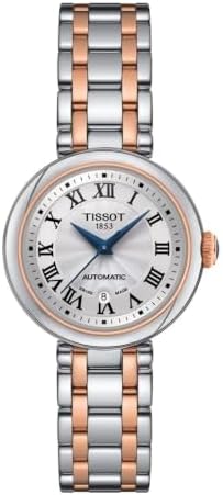 Tissot Womens Bellissima Automatic 316L Stainless Steel case with Rose Gold PVD Coating Swiss Automatic Watch, Grey, Stainless Steel, 5 (T1262072201300)