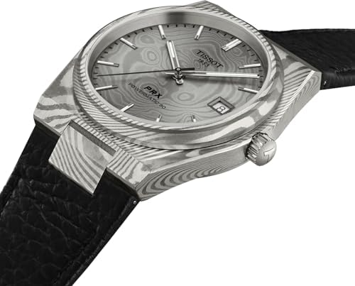 Tissot PRX 38mm, Swiss Automatic Watch for Men, Damascus Steel Case, Grey Dial, T1378079608100