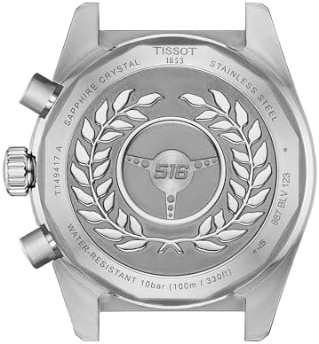 Tissot PR516 Chronograph, Swiss Quartz Watch for Men, Stainless Steel Case and Bracelet, Black Dial, 40 mm, T1494171105100