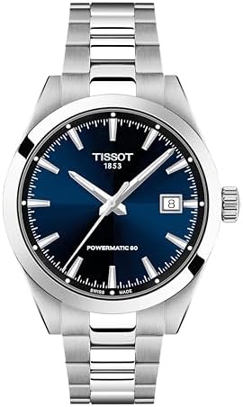 Tissot Gentleman 38mm, Swiss Automatic Watch for Men, Stainless Steel Case, Blue Dial, T1658071104100