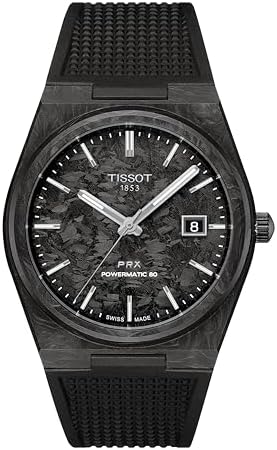 Tissot PRX Powermatic 80, Swiss Automatic Watch for Men, 40mm, Forged Carbon Case, T1379079720100