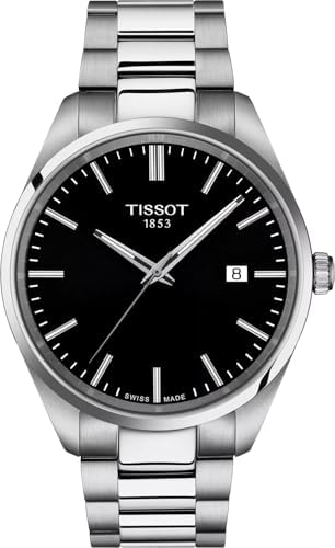 Tissot PR 100 40mm, Swiss Quartz Watch for Men, Stainless Steal Case, Black Dial, T1504101108100