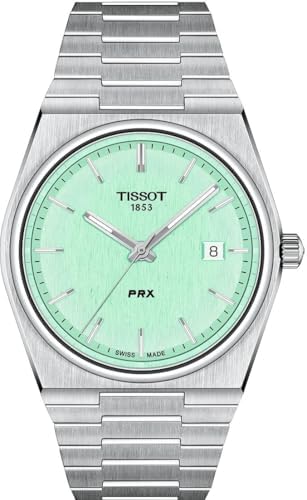 Tissot Mens PRX 316L Stainless Steel case Quartz Watches, Grey, Stainless Steel, 12 (T1374101109101)