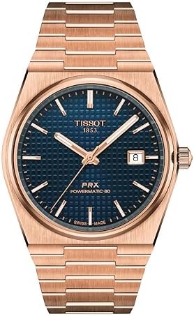 Tissot PRX Powermatic 80, Swiss Automatic Watch for Men, Rose Gold 40mm Watch, T1374073304100