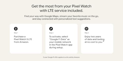 Google Pixel Watch 5 (45mm) - Android Smartwatch - Obsidian - LTE Gemini Intelligence, domed display, comprehensive health and fitness tracking, 2 years of data included