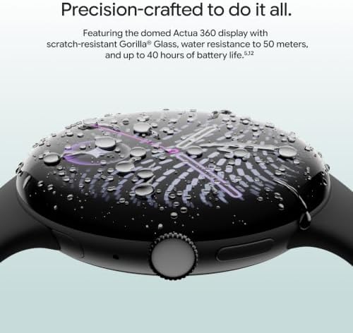 Google Pixel Watch 5 (45mm) - Android Smartwatch - Obsidian - LTE Gemini Intelligence, domed display, comprehensive health and fitness tracking, 2 years of data included
