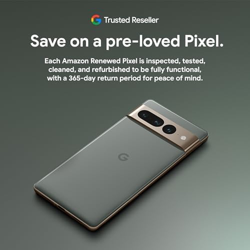 Google Pixel 7 Pro (Renewed Premium) - 5G Android Phone - Unlocked Smartphone with Telephoto Lens, Wide Angle Lens, and 24-Hour Battery - Hazel 512G