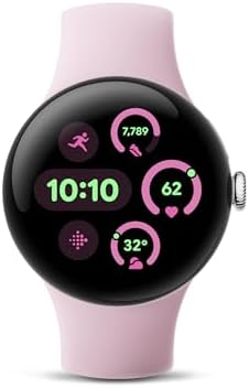 Google Pixel Watch 3 (41mm) Latest Model - 24-Hour Battery - Polished Silver Aluminum Case - Rose Quartz Band - WiFi (Renewed)