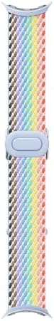 Google Pixel Watch Woven Pride Band - Compatible with the 41mm Pixel Watch 1, 2, 3, and 4 - Rainbow