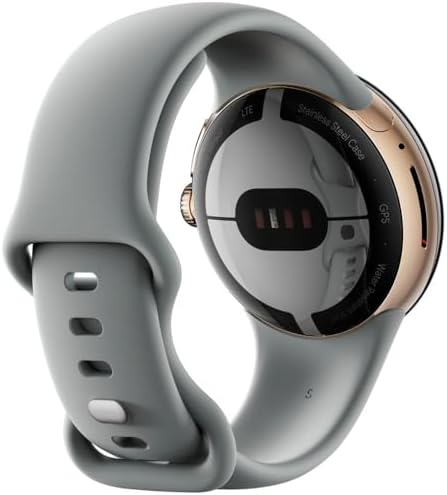 Google | Pixel Watch | Android Smartwatch with Fitbit Activity Tracking | Fitness and Sleep Tracker with Heart Rate Tracker | 41mm | Supports LTE (Gold case w/Hazel Active Band) (Renewed)