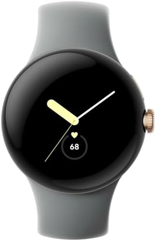 Google | Pixel Watch | Android Smartwatch with Fitbit Activity Tracking | Fitness and Sleep Tracker with Heart Rate Tracker | 41mm | Supports LTE (Gold case w/Hazel Active Band) (Renewed)